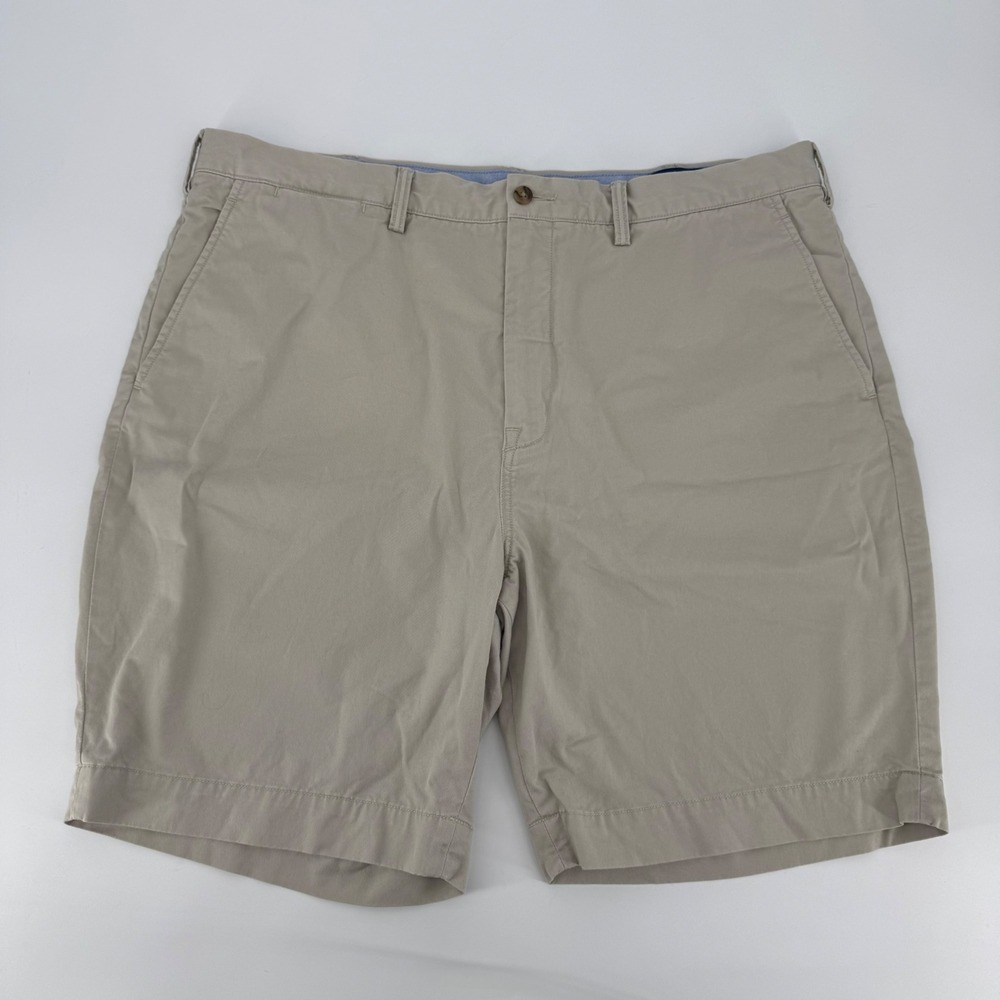 Polo Ralph Lauren Mens 40 Tan Khaki Stretch Classic Fit Chino Shorts Pony Logo